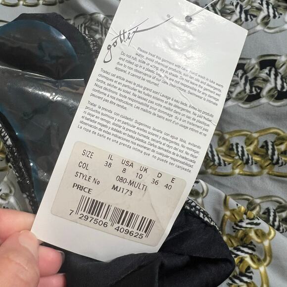 GOTTEX One Piece Swimsuit 8 Chain Print Beach Vacation NEW Cruise Pool Padded - Picture 4 of 8